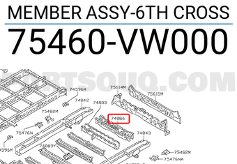 Nissan 75460VW000 MEMBER ASSY-6TH CROSS