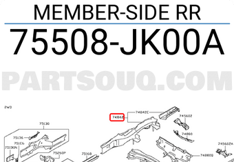 Nissan 75508JK00A MEMBER-SIDE RR
