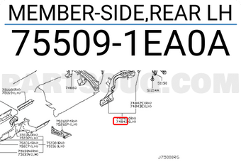 Nissan 755091EA0A MEMBER-SIDE,REAR LH