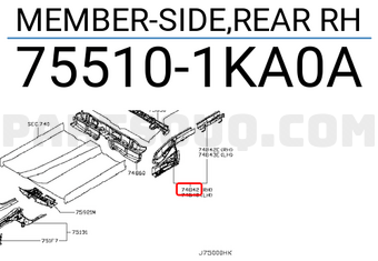 Nissan 755101KA0A MEMBER-SIDE,REAR RH