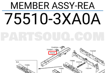 Nissan 755103XA0A MEMBER ASSY-REA