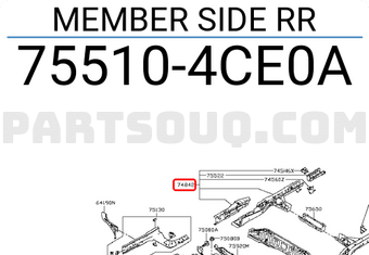 Nissan 755104CE0A MEMBER SIDE RR
