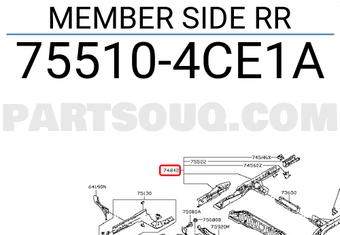 Nissan 755104CE1A MEMBER SIDE RR