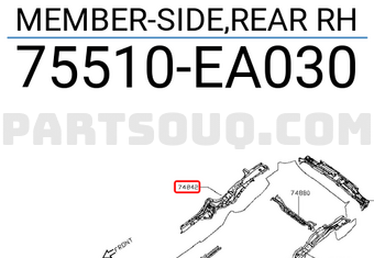 Nissan 75510EA030 MEMBER-SIDE,REAR RH