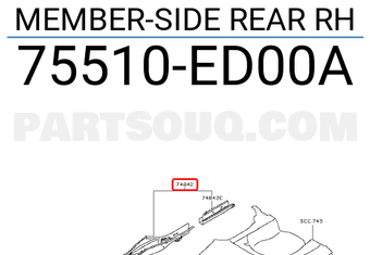 Nissan 75510ED00A MEMBER-SIDE REAR RH