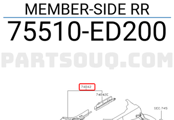 Nissan 75510ED200 MEMBER-SIDE RR