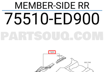 Nissan 75510ED900 MEMBER-SIDE RR