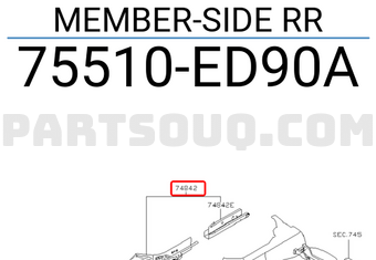 Nissan 75510ED90A MEMBER-SIDE RR