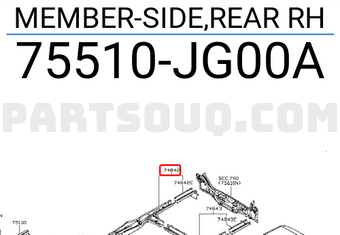 Nissan 75510JG00A MEMBER-SIDE,REAR RH