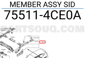 Nissan 755114CE0A MEMBER ASSY SID