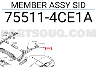 Nissan 755114CE1A MEMBER ASSY SID