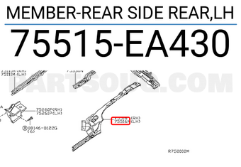 Nissan 75515EA430 MEMBER-REAR SIDE REAR,LH