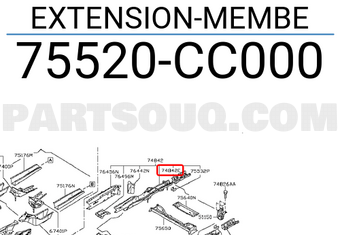 Nissan 75520CC000 EXTENSION-MEMBE