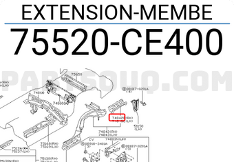 Nissan 75520CE400 EXTENSION-MEMBE