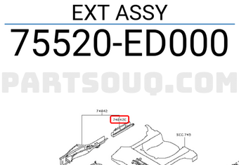 Nissan 75520ED000 EXT ASSY