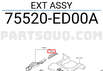 Nissan 75520ED00A EXT ASSY