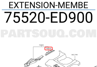 Nissan 75520ED900 EXTENSION-MEMBE