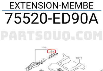 Nissan 75520ED90A EXTENSION-MEMBE
