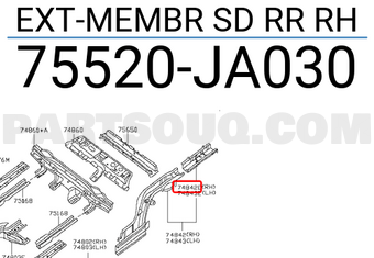 Nissan 75520JA030 EXT-MEMBR SD RR RH