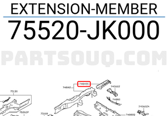 Nissan 75520JK000 EXTENSION-MEMBER