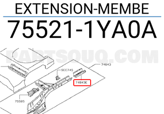 Nissan 755211YA0A EXTENSION-MEMBE