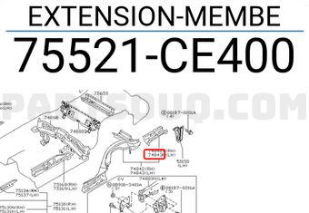 Nissan 75521CE400 EXTENSION-MEMBE