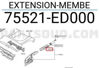 Nissan 75521ED000 EXTENSION-MEMBE