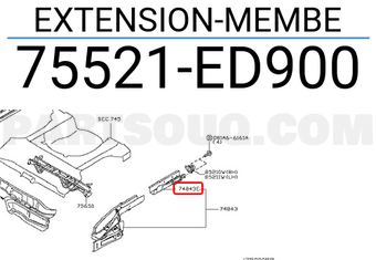 Nissan 75521ED900 EXTENSION-MEMBE