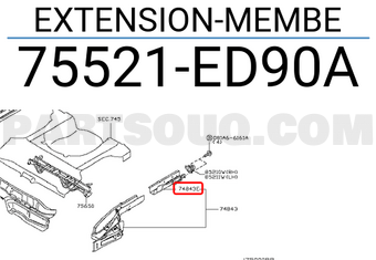 Nissan 75521ED90A EXTENSION-MEMBE