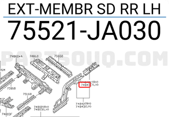 Nissan 75521JA030 EXT-MEMBR SD RR LH