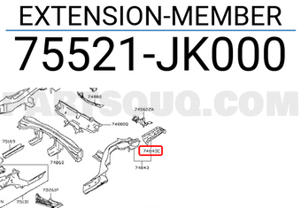 Nissan 75521JK000 EXTENSION-MEMBER