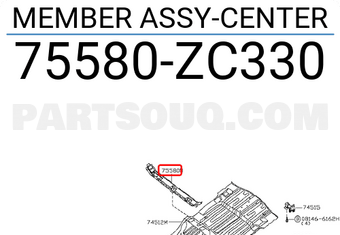 Nissan 75580ZC330 MEMBER ASSY-CENTER