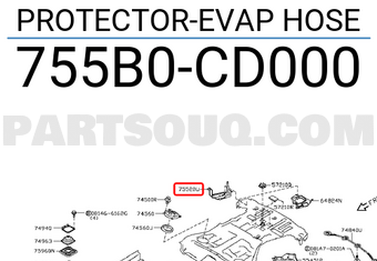 Nissan 755B0CD000 PROTECTOR-EVAP HOSE