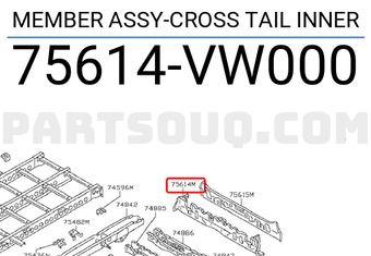 Nissan 75614VW000 MEMBER ASSY-CROSS TAIL INNER