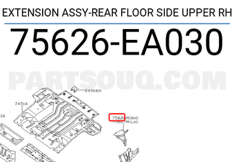 Nissan 75626EA030 EXTENSION ASSY-REAR FLOOR SIDE UPPER RH