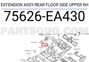 Nissan 75626EA430 EXTENSION ASSY-REAR FLOOR SIDE UPPER RH