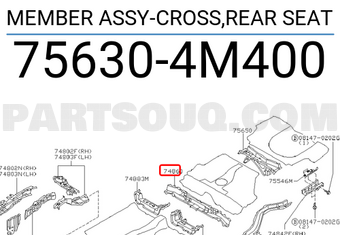 Nissan 756304M400 MEMBER ASSY-CROSS,REAR SEAT