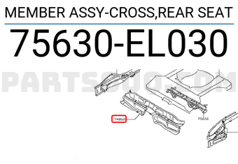 Nissan 75630EL030 MEMBER ASSY-CROSS,REAR SEAT