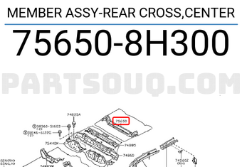 Nissan 756508H300 MEMBER ASSY-REAR CROSS,CENTER