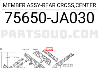Nissan 75650JA030 MEMBER ASSY-REAR CROSS,CENTER