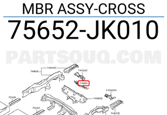 Nissan 75652JK010 MBR ASSY-CROSS