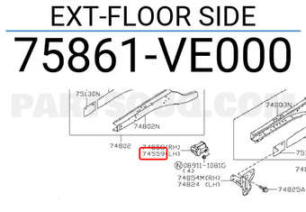 Nissan 75861VE000 EXT-FLOOR SIDE