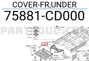 Nissan 75881CD000 COVER-FR,UNDER