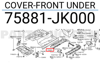 Nissan 75881JK000 COVER-FRONT UNDER