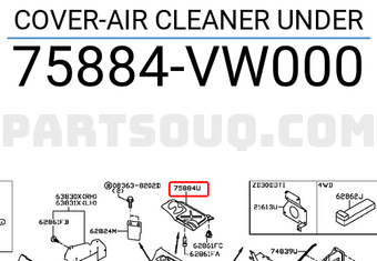Nissan 75884VW000 COVER-AIR CLEANER UNDER