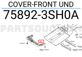Nissan 758923SH0A COVER-FRONT UND