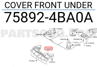 Nissan 758924BA0A COVER FRONT UNDER
