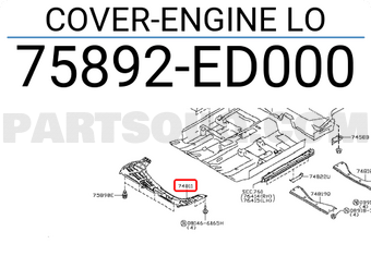 Nissan 75892ED000 COVER-ENGINE LO