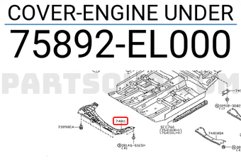 Nissan 75892EL000 COVER-ENGINE UNDER