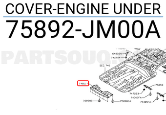 Nissan 75892JM00A COVER-ENGINE UNDER
